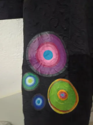 Abrigo Desigual Negro Multicolor