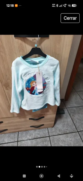 Pijama coralina niña beige/blanco para 6 años.