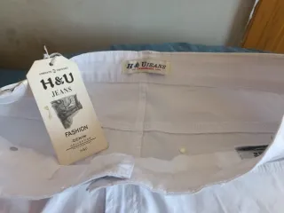 Pantalón H&U JEANS blanco hombre