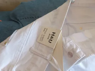 Pantalón H&U JEANS blanco hombre