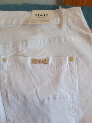 Pantalón H&U JEANS blanco hombre