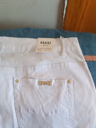 Pantalón H&U JEANS blanco hombre