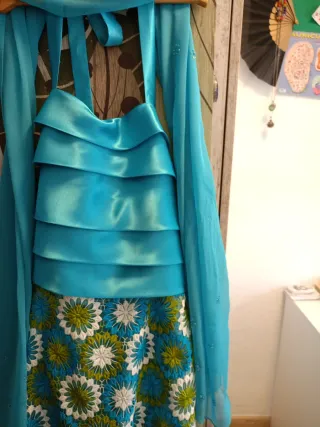 Vestido largo estampado floral + regalo fular.