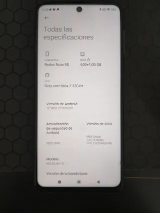 Xiaomi Redmi Note 9S 64GB y 4GB RAM