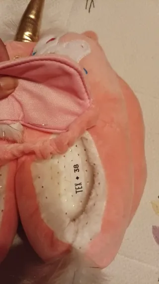 Lote unicornio: zapatillas 38, almohada y antifaz