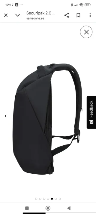 Mochila Samsonite Securipak 2.0 Negra Nueva