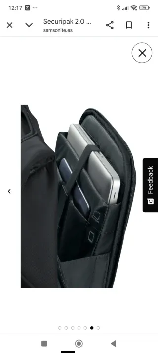 Mochila Samsonite Securipak 2.0 Negra Nueva