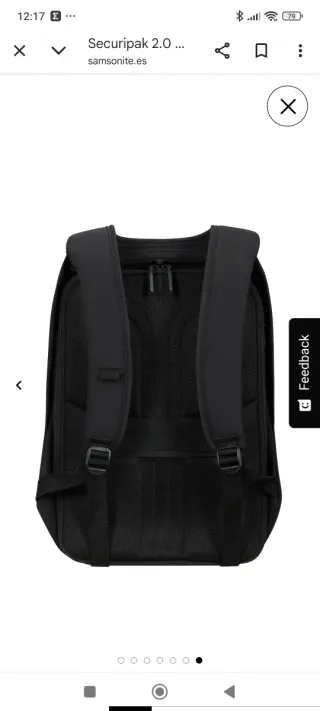 Mochila Samsonite Securipak 2.0 Negra Nueva