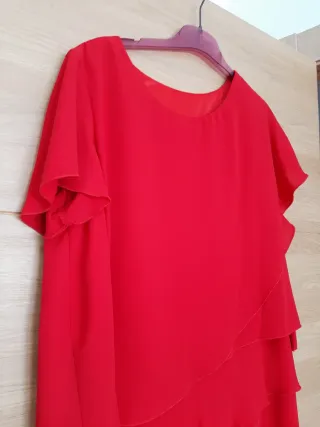 Vestido fiesta rojo talla 50