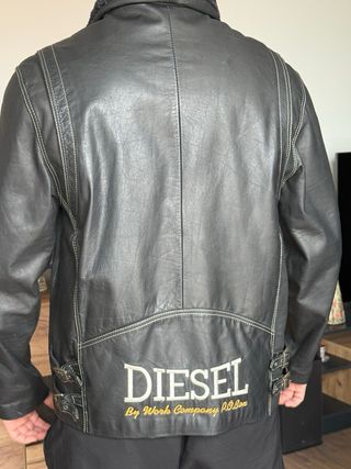 Chaqueta Cuero Hombre  Negra