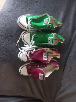 Zapatillas Converse Verdes y Moradas