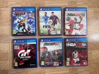 Confezione 6 Giochi PS4: Ratchet & Clank, FIFA 15, NBA 2K18, Gran Turismo Sport, MotoGP 17, NBA 2K16