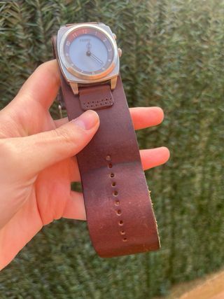 Reloj Fossil Big Tic Correa Cuero Marrón