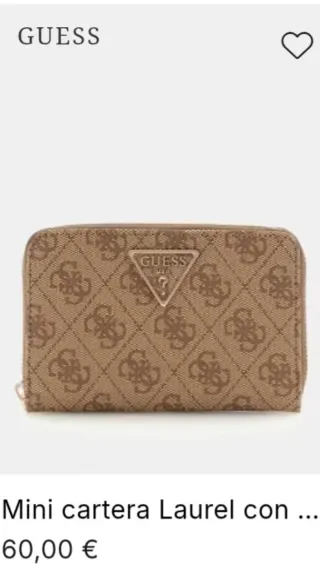 Cartera Guess Doble Cremallera Beige