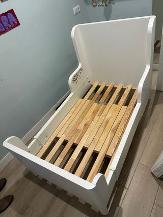 Cama extensible infantil blanca