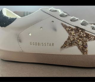 Golden Goose Superstar Glitter Star Blanco