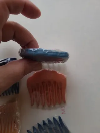 5 Peinetas Adorno Moño Azul y Rosa