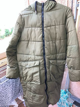 Abrigo Anorak Verde Oliva Largo
