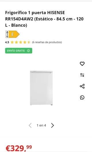 Nevera Hisense pequeña blanca