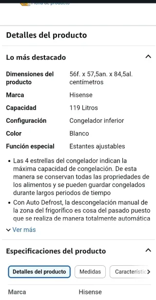 Nevera Hisense pequeña blanca