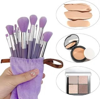 Set 26 brochas maquillaje, esponjas y estuche