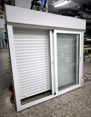 2 Ventanas Correderas de aluminio de 126,5 x 122,5