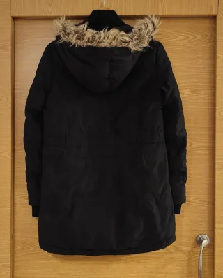 Chaqueta de plumas negra mujer T. L