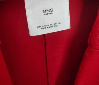 Abrigo largo cinturón Mango lana rojo gabardina