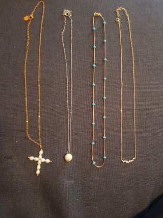 Lote 6 Collares Dorados y Plateados