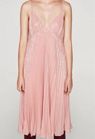 Vestido lentejuelas rosa Zara Talla S