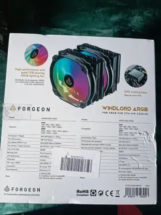 Disipador ventilador refrigeracion pc cpu Forgeon
