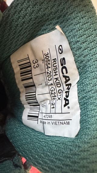 Zapatillas Scarpa Rush Gore-Tex Niños T33