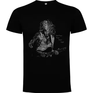Camiseta Robe Negra Dibujo Guitarrista