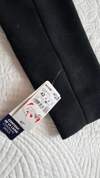 Abrigo paño negro Kiabi Talla 42