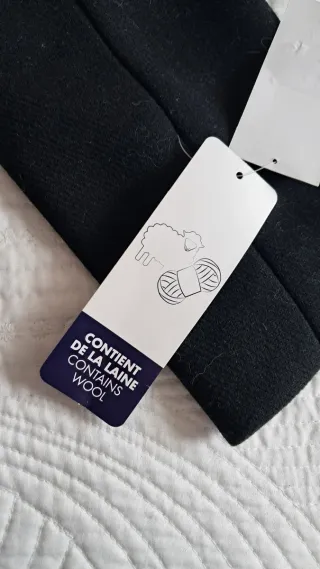 Abrigo paño negro Kiabi Talla 42