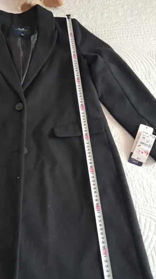 Abrigo paño negro Kiabi Talla 42