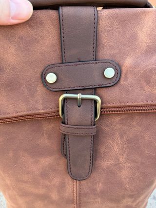 Mochila de piel italiana marrón