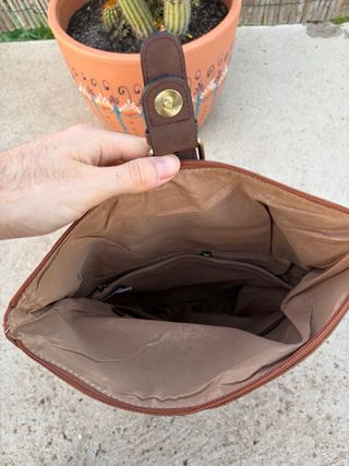 Mochila de piel italiana marrón