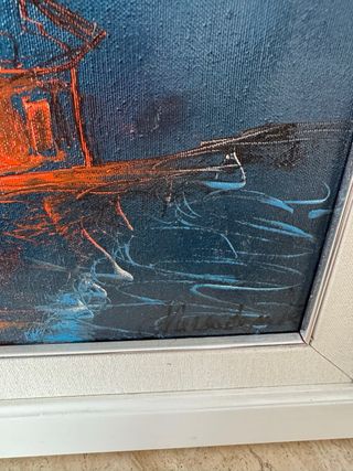 Quadro olio su tela casa firmato