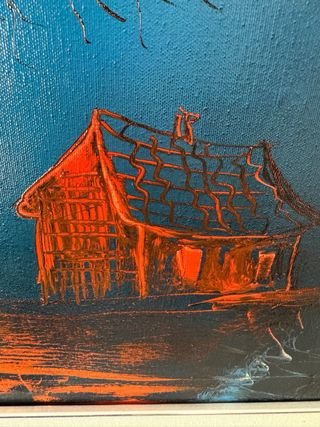 Quadro olio su tela casa firmato