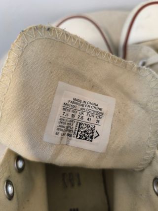 Converse All Star M9162C Crudo, talla 41