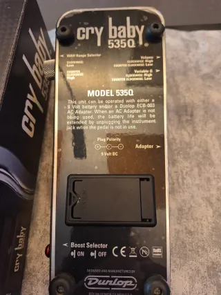 Pedal guitarra Wah Dunlop Crybaby CB 535Q