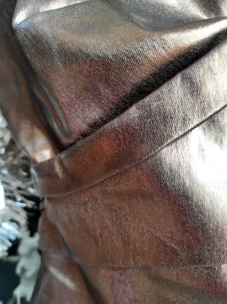 Top bronce Zara dorado cobre fiesta noche brillo