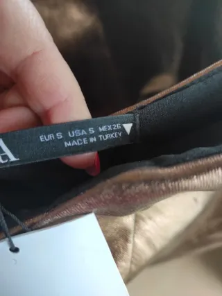 Top bronce Zara dorado cobre fiesta noche brillo