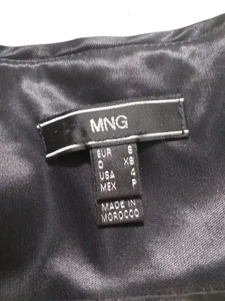 Mango Vestido fiesta plateado Talla S