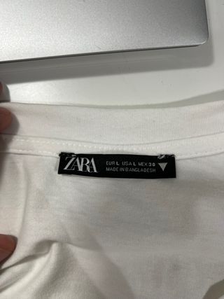 Camiseta Zara volantes blanca Talla L