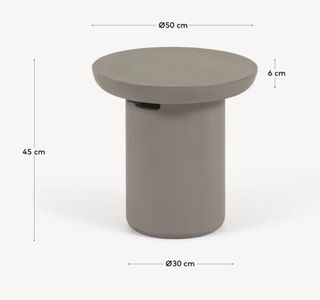 Mesa auxiliar redonda de exterior Taimi de cemento