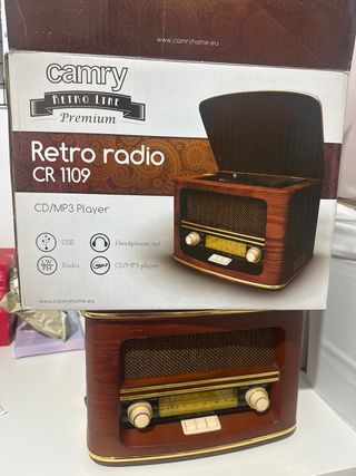 Radio Retro Camry CR 1109 Marrón y Dorado