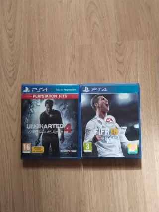 2 Videojuegos PS4: Uncharted 4 y FIFA 18