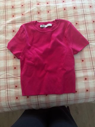 Camiseta rosa zara
